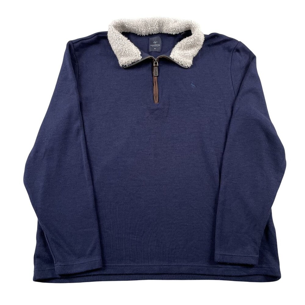 Tailorbyrd Sweater Mens XL Navy 1/4 Zip Collared Pullover Golf‎
